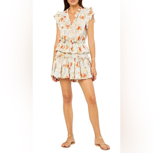 MISA Las Angeles Lillian Floral Mini Ruffle Dress - Picture 1 of 5